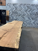 White Oak Live Edge Wood Slab #A838 125" x 34" - 39" x 3.1"