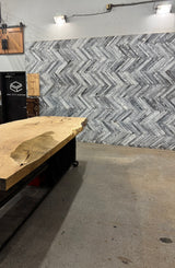 White Oak Live Edge Wood Slab #A860 113" x 42" - 48" x 3.0