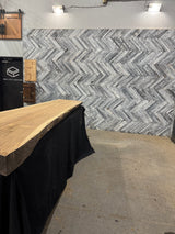 White Oak Live Edge Wood Slab #B843 112" x 22" - 29" x 4.2"