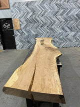 White Oak Live Edge Wood Slab #B720 132" x 19" - 31" x 2.7"