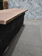 (Pre-Built) Walnut Live Edge Tabletop #PB146 92" x 28" - 31" x 2.2"