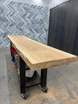 White Oak Live Edge Wood Slab #B876 135" x 22" - 30" x 2.7"