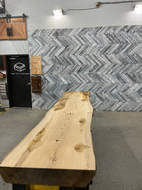 White Oak Live Edge Wood Slab #B779 115" x 22" - 25" x 4.6"