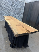 White Oak Live Edge Wood Slab #A838 125" x 34" - 39" x 3.1"