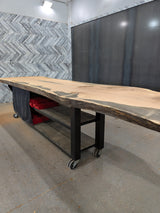White Oak Live Edge Wood Slab #A871 162" x 20" - 45" x 3.6"