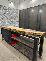 White Oak Live Edge Wood Slab #E866 112" x 12" - 21" x 3.1"