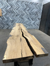 White Oak Live Edge Wood Slab #E709 129" x 25" - 30" x 2.4"