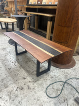 One-of-a-Kind Walnut & Black Epoxy River Coffee Table | From Tree to Table®