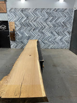 White Oak Live Edge Wood Slab #A787 154" x 17" - 23" x 3.5"
