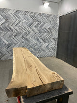 White Oak Live Edge Wood Slab #B781 102" x 21" - 26" x 4.1"