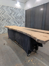 White Oak Live Edge Wood Slab #A945 151" x 33" - 44" x 2.6"
