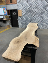 White Oak Live Edge Wood Slab #A683 127" x 11" - 23" x 2.2"