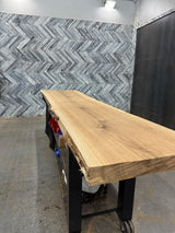 White Oak Live Edge Wood Slab #B878 135" x 24" - 30" x 2.7"