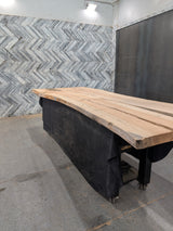 (Pre-Built) Sycamore Live Edge Tabletop #PB142 136" 41"-54" x 2.6"