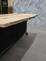 (Pre-Built) Soft Maple Live Edge Tabletop #PB148 92" x 41" - 44" x 2.2"