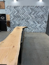 White Oak Live Edge Wood Slab #E791 143" x 20" - 35" x 3.5"