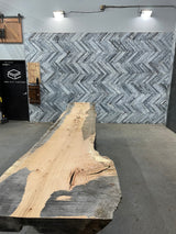 White Oak Live Edge Wood Slab #B790 144" x 23" - 31" x 3.4"