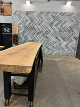 White Oak Live Edge Wood Slab #B878 135" x 24" - 30" x 2.7"