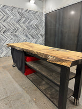 White Oak Live Edge Wood Slab #B867 117" x 27" - 39" x 3.1