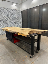 White Oak Live Edge Wood Slab #A863 118" x 36" - 49" x 3.0"