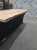 (Pre-Built) Soft Maple Live Edge Tabletop #PB157 94" 39"-44" x 2.1"