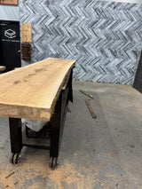 White Oak Live Edge Wood Slab #B877 135" x 23" - 31" x 2.8"
