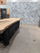 White Oak Live Edge Wood Slab #A945 151" x 33" - 44" x 2.6"