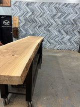 White Oak Live Edge Wood Slab #B876 135" x 22" - 30" x 2.7"
