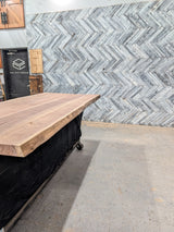 (Pre-Built) Walnut Live Edge Tabletop #PB145 92" x 43" - 44" x 2.5"