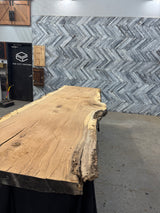 White Oak Live Edge Wood Slab #A839 125" x 34" - 39" x 3.1"