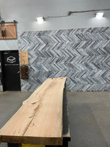 Red Oak Live Edge Wood Slab #E772 115" x 15" - 25" x 2.5"