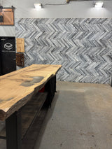 White Oak Live Edge Wood Slab #B867 117" x 27" - 39" x 3.1