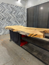 White Oak Live Edge Wood Slab #A862 119" x 34" - 47" x 3.1