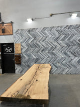 White Oak Live Edge Wood Slab #D744 96" x 26" - 30" x 2.4"
