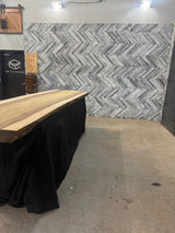 Poplar Live Edge Wood Slab #A827 126" x 29" - 34" x 3.3"