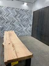 Red Oak Live Edge Wood Slab #E772 115" x 15" - 25" x 2.5"