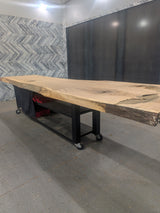White Oak Live Edge Wood Slab #A870 161" x 35" - 46" x 3.1