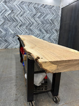 White Oak Live Edge Wood Slab #B873 135" x 18" - 29" x 3.0"