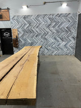 White Oak Live Edge Wood Slab #A785 151" x 33" - 40" x 3.6"