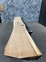 White Oak Live Edge Wood Slab #E702 141" x 15" - 21" x 2.6"