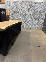 White Oak Live Edge Wood Slab #A836 124" x 32" - 34" x 3.0"