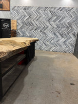 White Oak Live Edge Wood Slab #A862 119" x 34" - 47" x 3.1
