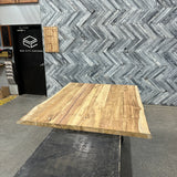 (Pre-Built) Teak Live Edge Tabletop #PB052 59" x 45" - 46" x 1.7"