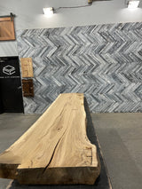White Oak Live Edge Wood Slab #B781 102" x 21" - 26" x 4.1"