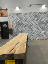 White Oak Live Edge Wood Slab #A778 113" x 25" - 29" x 4.6"