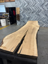 White Oak Live Edge Wood Slab #B960 111" x 23" - 26" x 2.3"