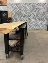 White Oak Live Edge Wood Slab #B873 135" x 18" - 29" x 3.0"