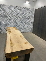 White Oak Live Edge Wood Slab #B779 115" x 22" - 25" x 4.6"