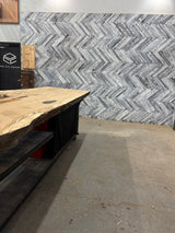 White Oak Live Edge Wood Slab #A854 109" x 36" - 41" x 3.0"