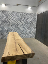 White Oak Live Edge Wood Slab #B780 115" x 24" - 25" x 4.6"